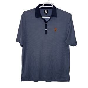 FootJoy Men's Large‎ Polo Shirt Golf Naples National Course Navy Blue EUC